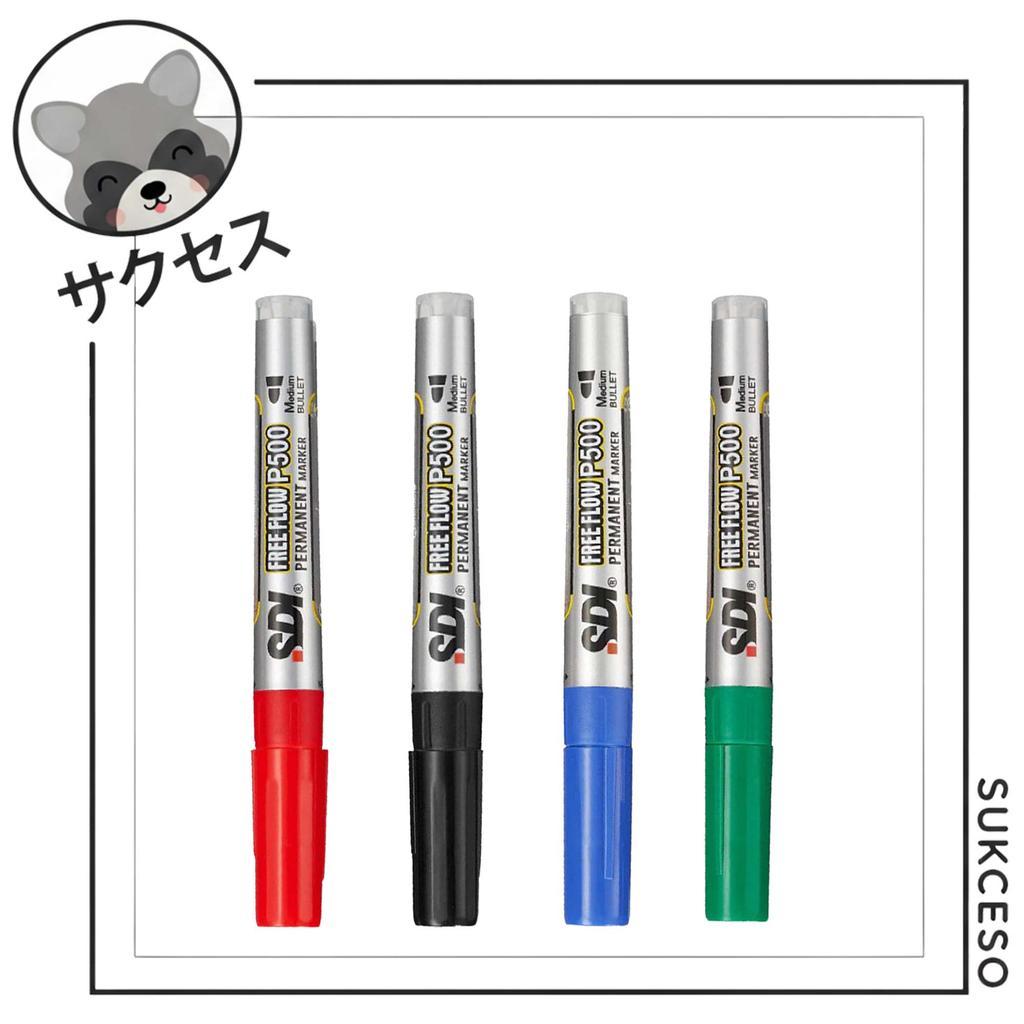 SDI Permanent Marker P500 – Biru, Black | SDI Free Flow P500 Spidol Permanen