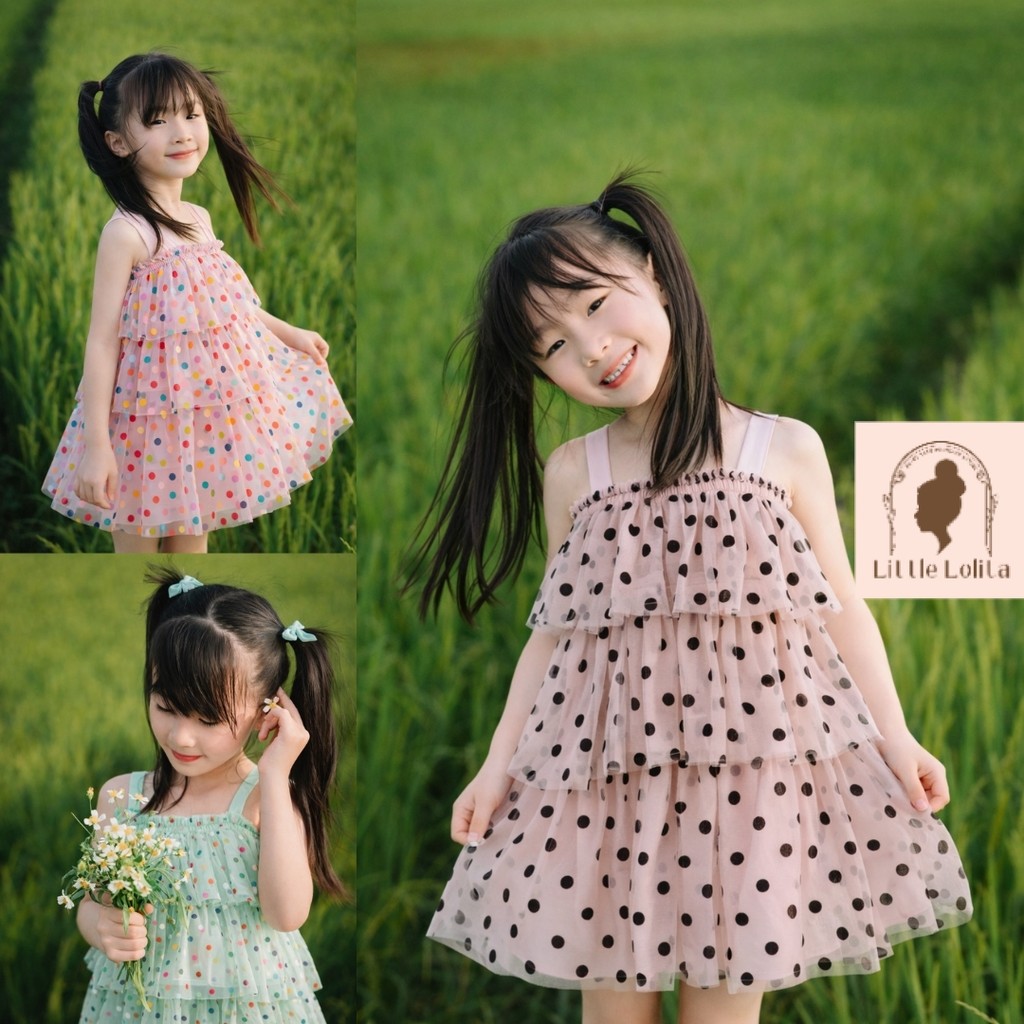 Dress Tutu Cake POLKADOT - 0-6th Bayi Anak Gaun Tile Pesta