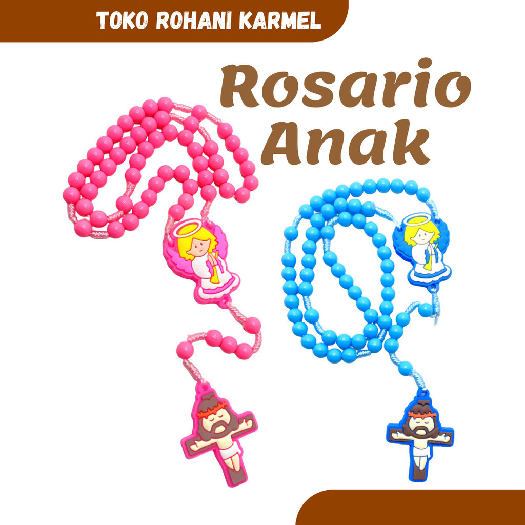 PROMO  KALUNG ROSARIO ANAK KATOLIK – MANIK KAPUR 8 MM / ROSARIO KATOLIK / ROSARIO SEKAMI