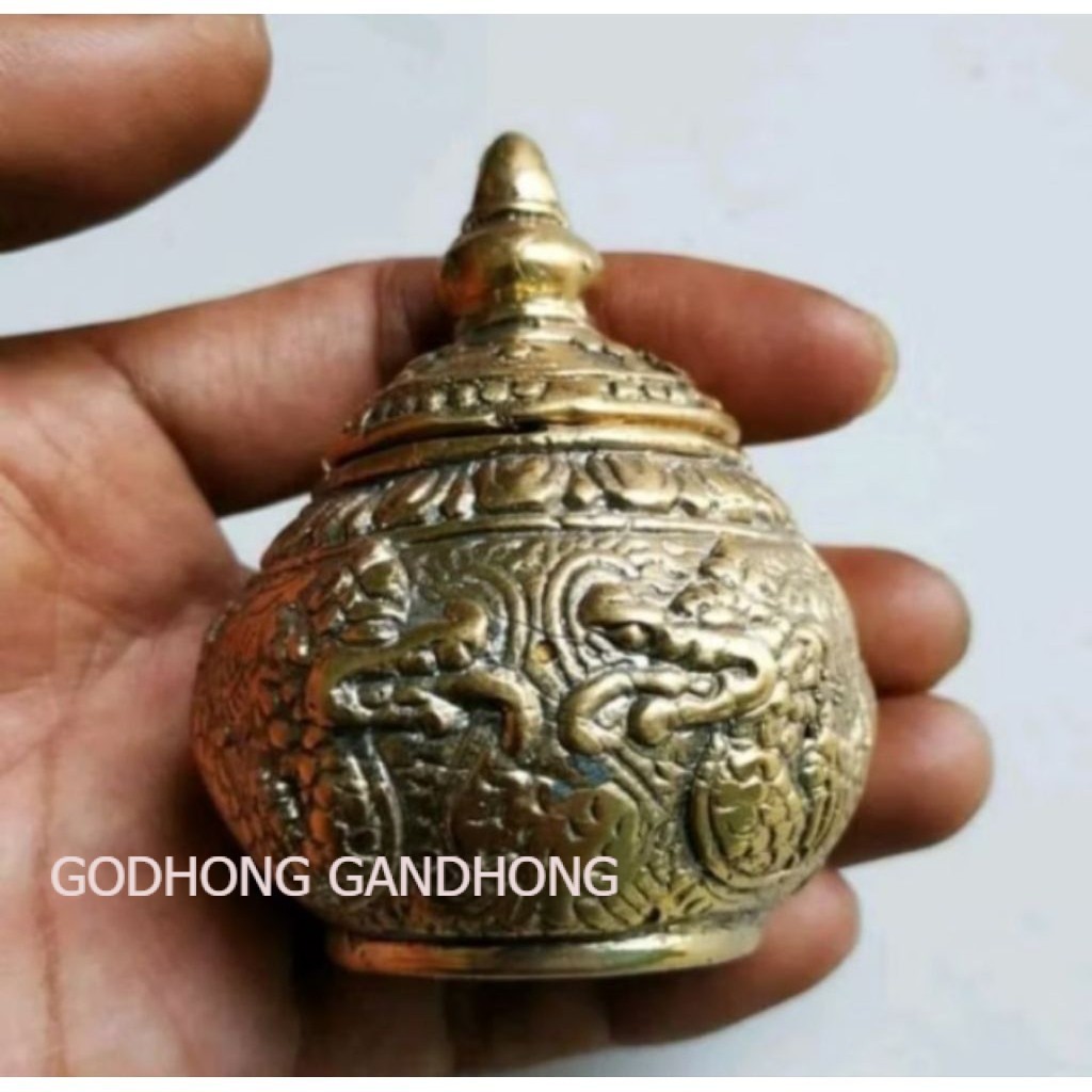 Guci Kuningan Antik Motif Naga Cupu laris km23