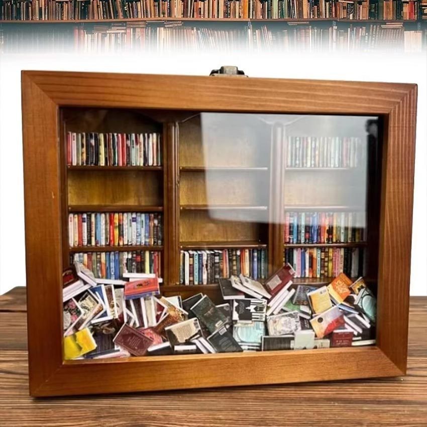 Anxiety Bookshelf Miniature Rak Buku Miniatur Buku Mini Perpustakaan Mini Anti Stress Toy -