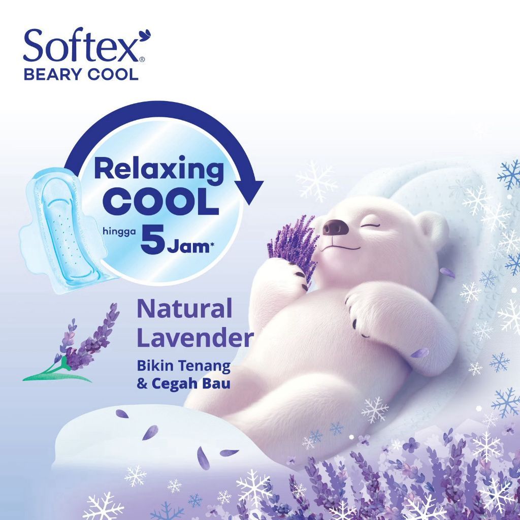 [ New Packaging ] Softex Beary Cool 15cm 20s / 32s | 18cm 28s Pembalut Siang Malam Day Night 23cm 14