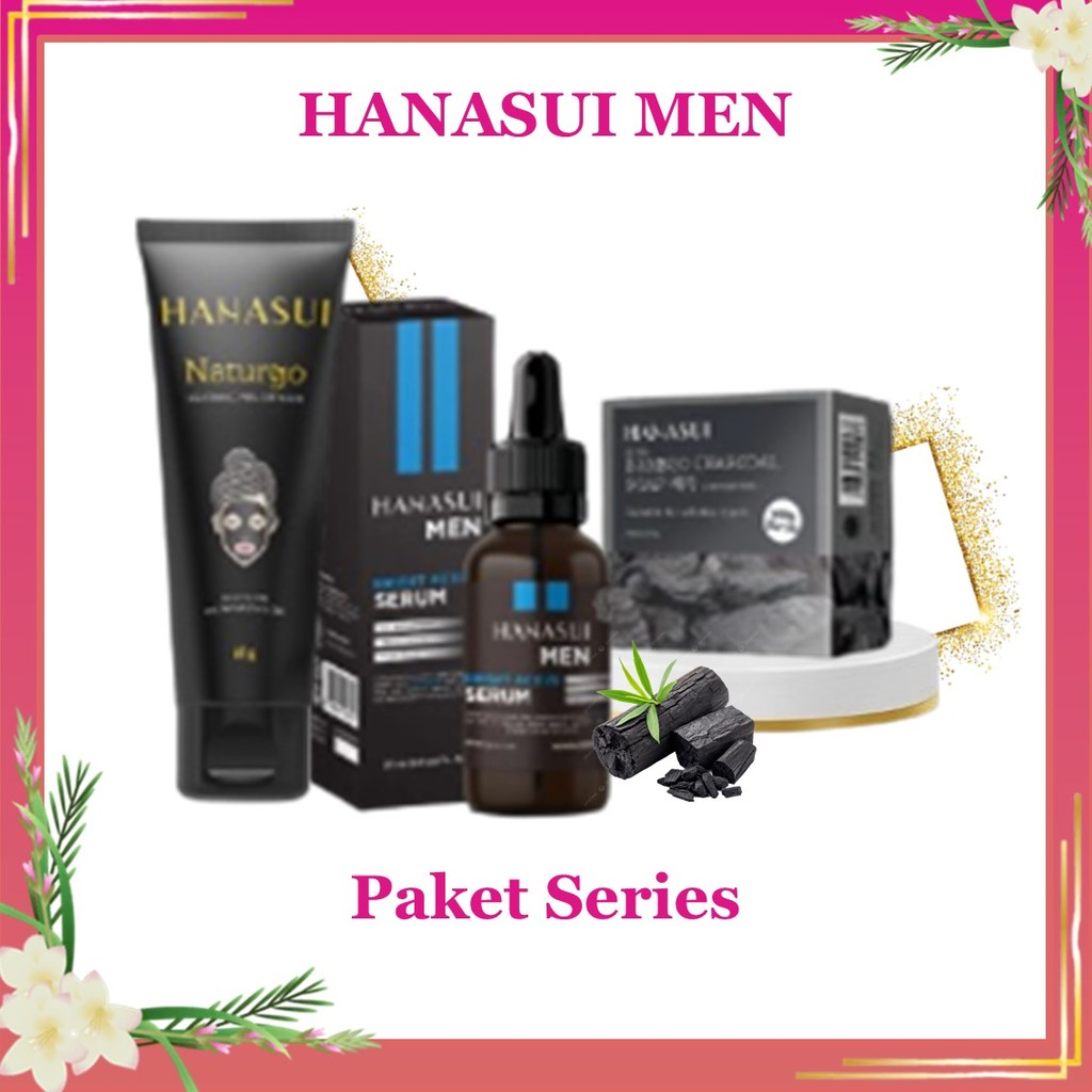 HANASUI MEN PAKET skincare PERAWATAN WAJAH & KULIT PRIA | HANASUI NATURGO TUBE MASKER + HANASUI SERU