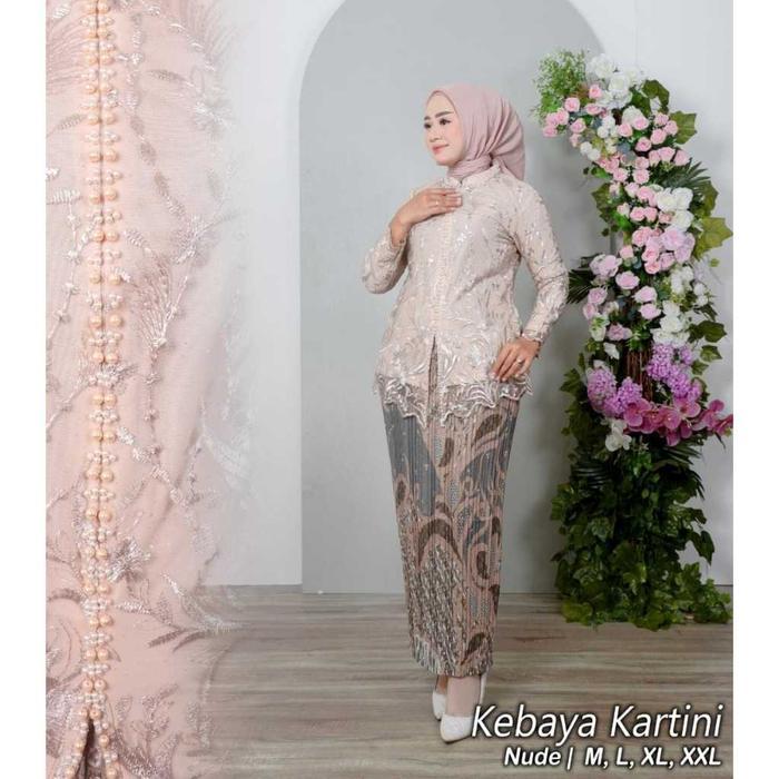 Satu Set Kebaya Brokat Kartini Modern | Set Kebaya Blouse Rok Plisket | Kebaya Modern 2024 | Satu se