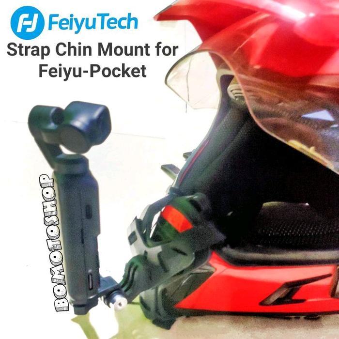 Helm Chin Strap Mount For Feiyu Pocket, Fimi Palm 2, Osmo Pocket 1/2 strap tali mounting dagu helm A