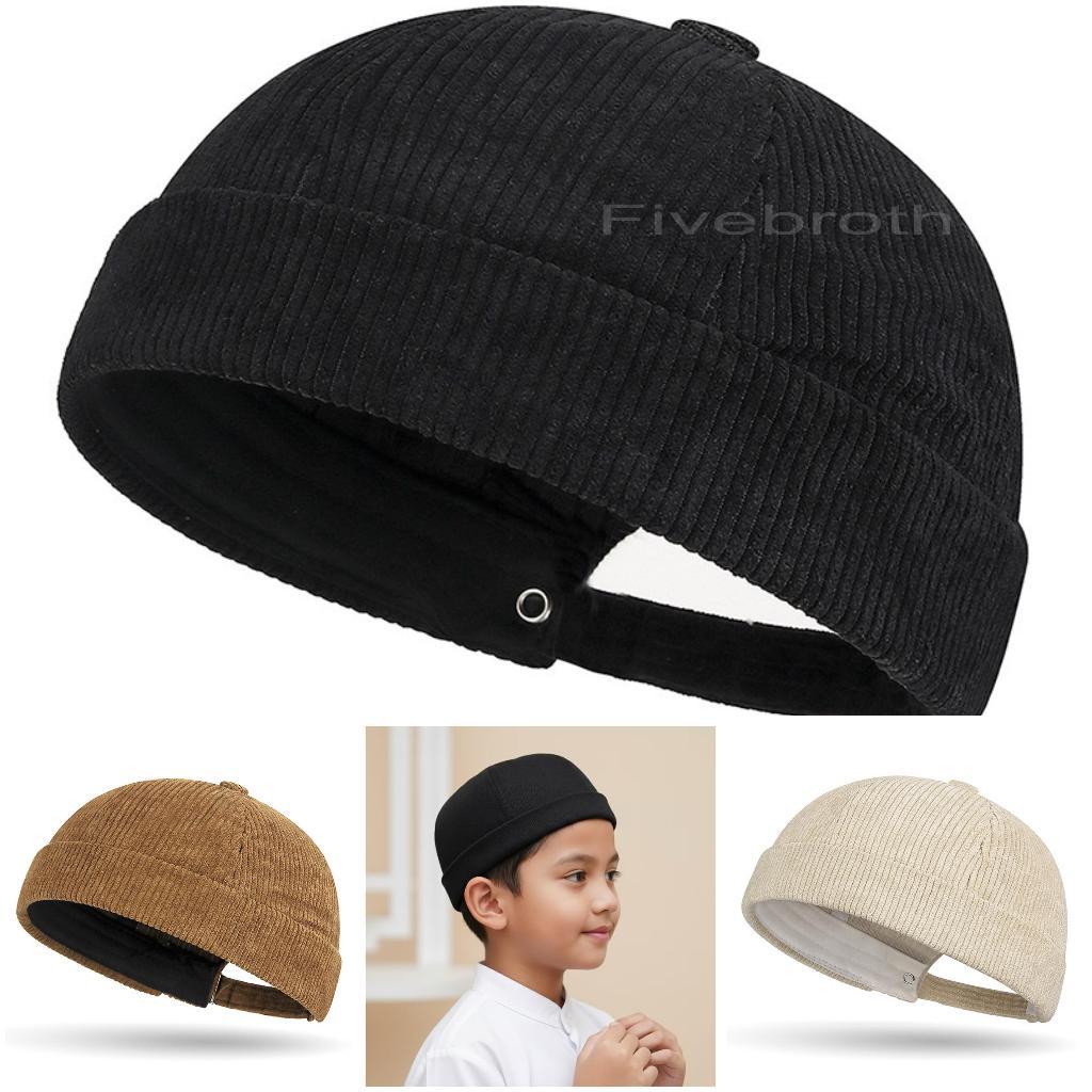 Topi Peci Miki Hat Anak Laki-laki Polos Bahan Corduroy Kopiah Songkok Anak 2-5 Tahun