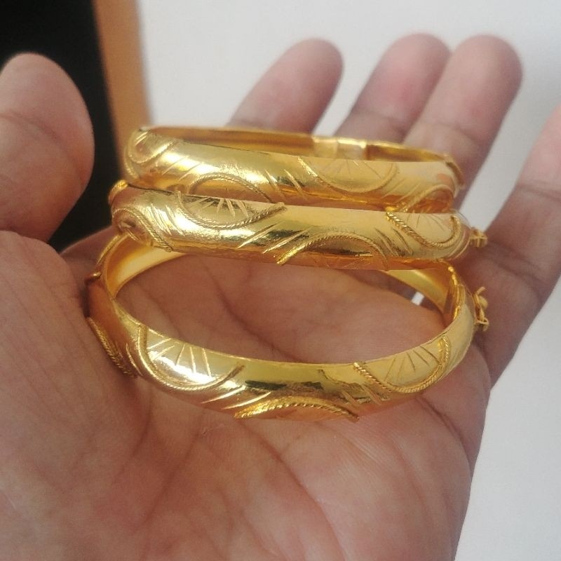 Gelang Bangle Bangkok Motif Lapis Emas 24k