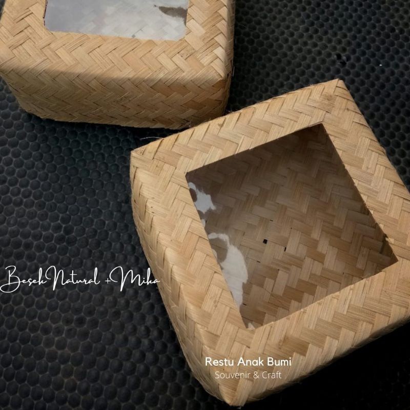 Besek Mika, Tempat nasi, Besek, Anyaman Bambu, Besek kombinasi, Hantaran, Bambu packaging box