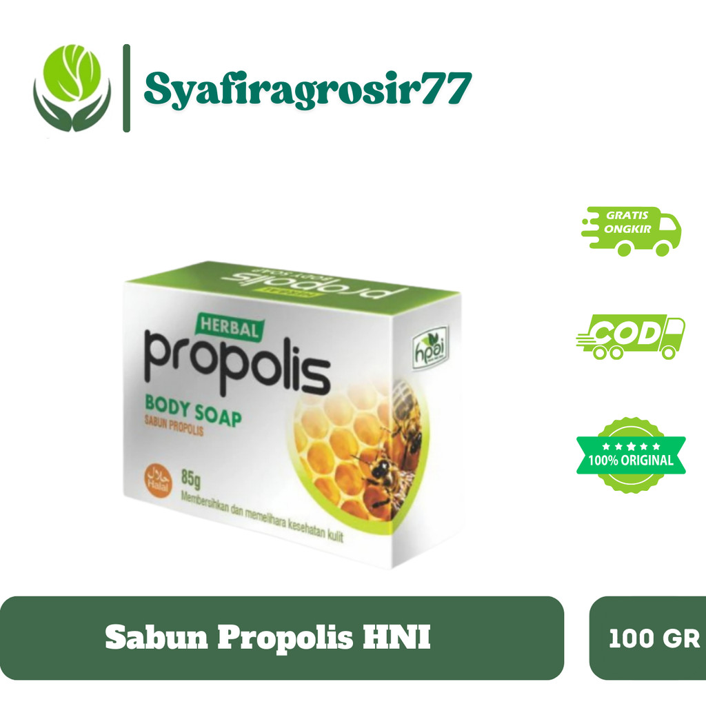 Sabun Propolis HNI HPAI Asli - Obat Gatal & Jamur Kulit - Sabun Herbal Atasi Jerawat Badan