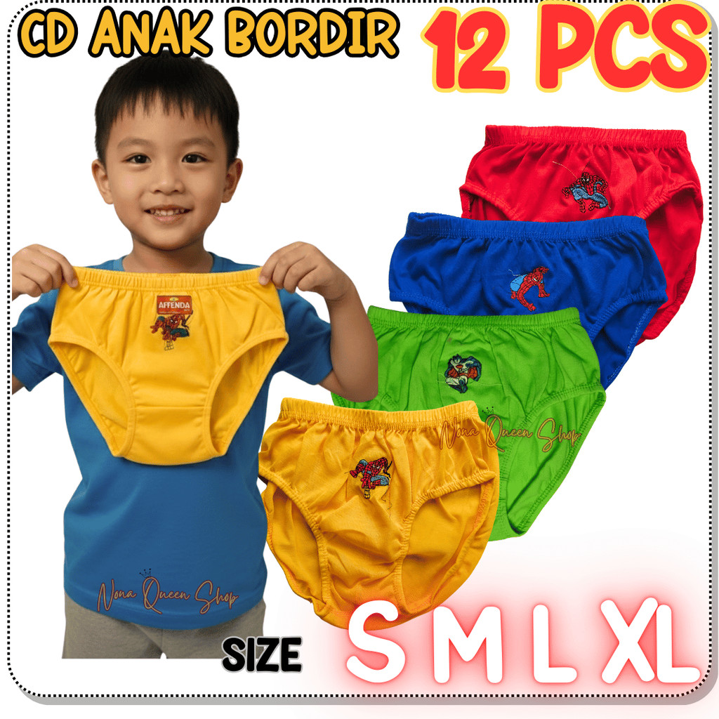 Bundling Mantap 12 Pcs CD Anak Cowok Bordir Katun Awet NYAMAN