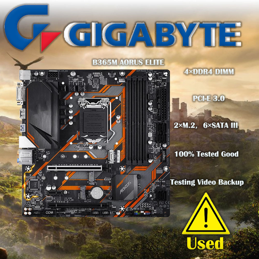 GIGABYTE  B365M AORUS ELITE Micro ATX Intel B365 M.2 SSD New 64G Double annel Support 8 9 Gen LGA 11