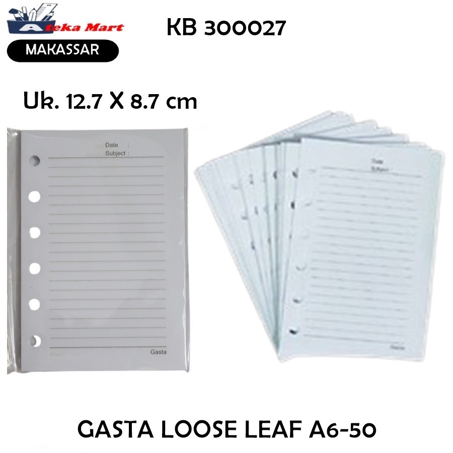 GASTA LOOSE LEAF KERTAS BINDER B6-50