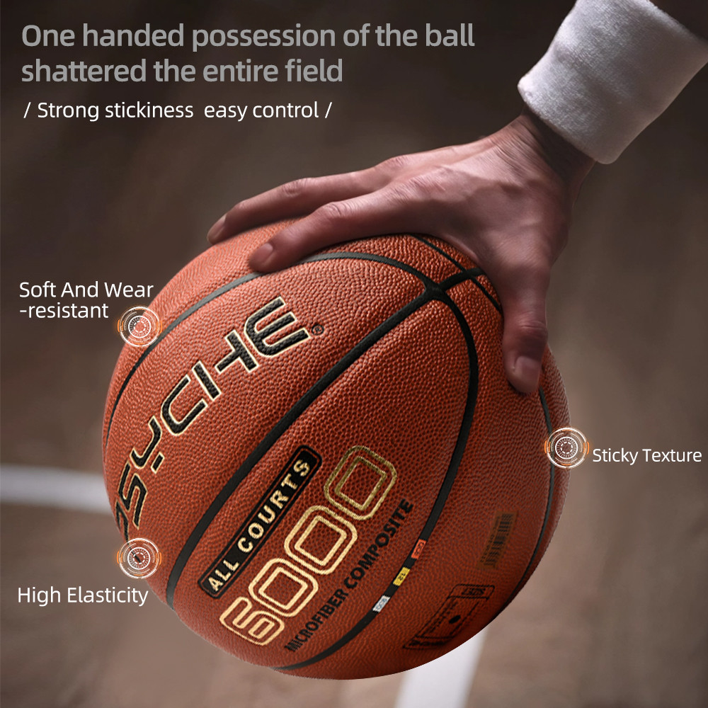 PSYCHE Basketball Official Size 7  Durable SoftTouch PU Leather, NonSlip Ideal For Games & Daily Tra