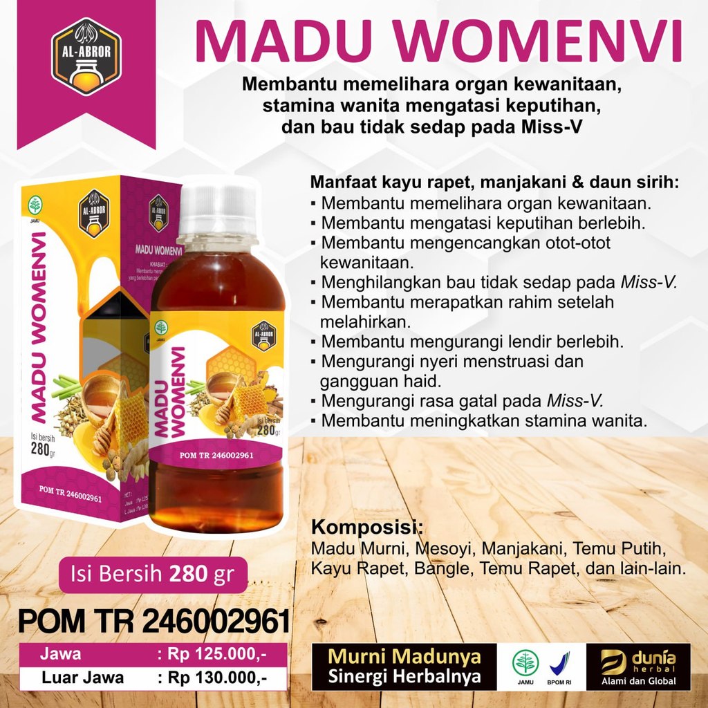 Madu Womenvi Obat Herbal Merapatkan Rahim Setelah Melahirkan Stamina Wanita