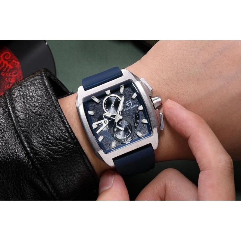 BUY 1 GET 1Jam tangan pria wanita Evans Jayden original Chrono aktif semua 9546 RUBBER