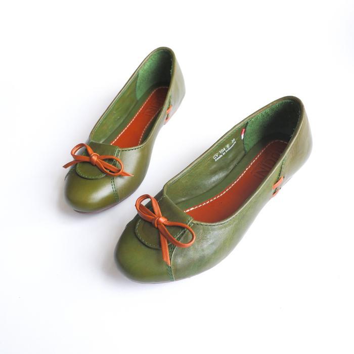 Sepatu Flat Kulit Wanita | BUCINI GV 104 C - COGNAC, 36