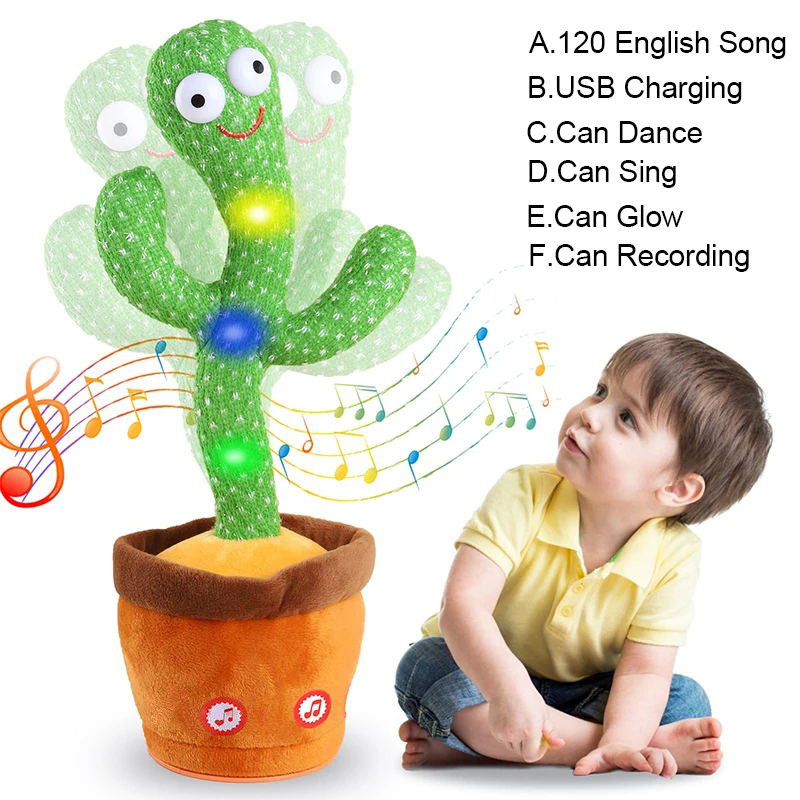 Kids cing Talking Cactus Toys Interactive Talking Sunny Cactus Electronic Plush Toy Home Decoration 