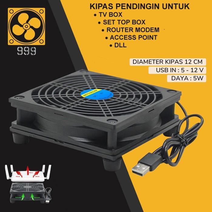 Cooling Fan Wifi Router Tv Box Kipas Pendingin USB Fan Cooler STB 12cm