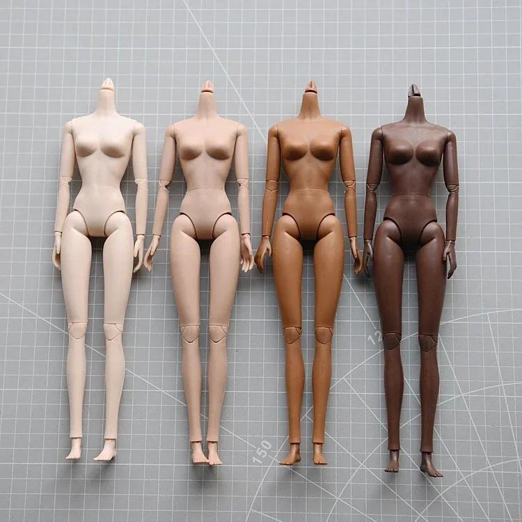1/6 Doll Body White brown black skin / 16 joint moveable Double Knee / doll accessories Y for 30cm X