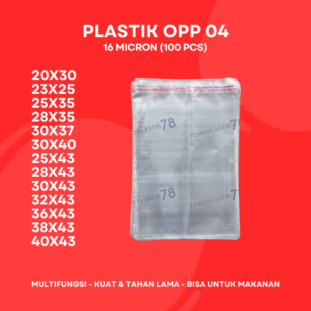 Plastik OPP 04 TP 16 Micron  // HARGA TERBAIK LANGSUNG DARI PABRIK // 20x30 // 23x25 // 25x35 // 28x