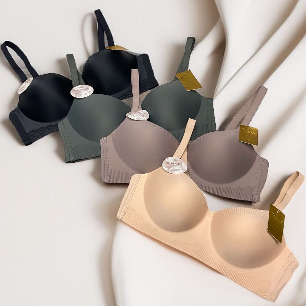 Bra Wanita TALLY 5518 - Busa Tipis, Tanpa Kawat, Ukuran 36-42, Dengan Kait 3 - Cup B