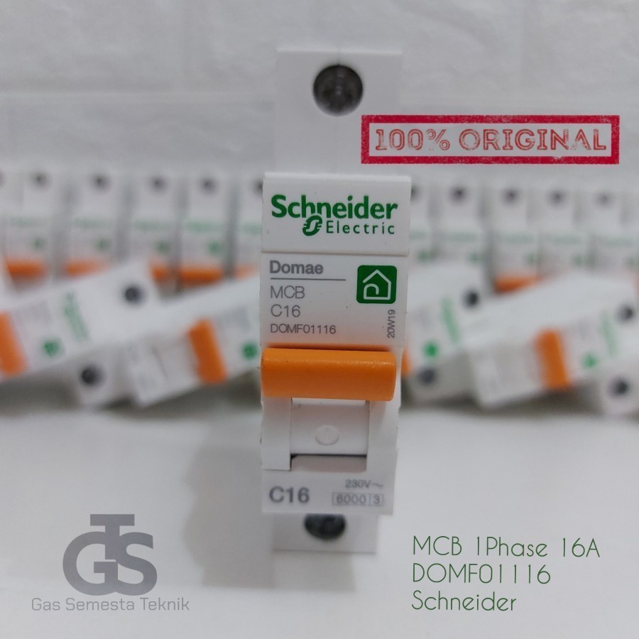 MCB DOMAE 1P 16A SCHNEIDER DOMF01116 SNI | MCB 1 PHASE C16 SCHNEIDER