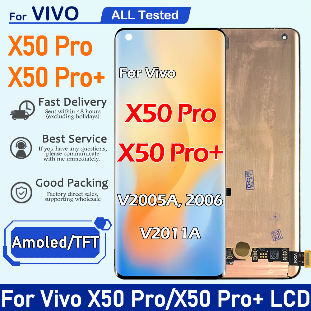 6.56" AMOLED For VIVO X50 Pro LCD splay Tou Screen gitizer Replacement Parts For vivo X50 Pro+ splay
