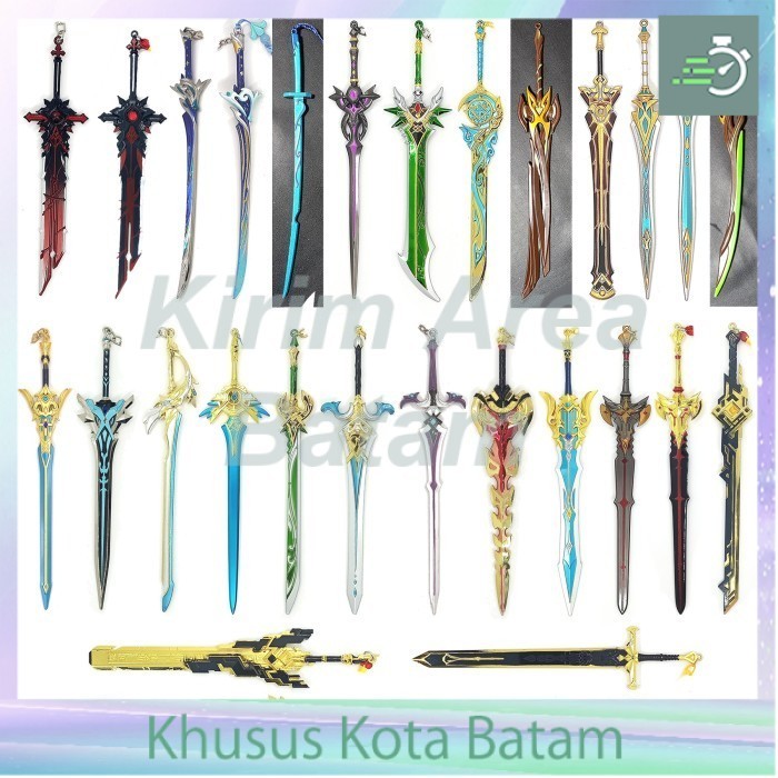 Gantungan kunci pedang 17 cm genshin impact wolf's gravestone