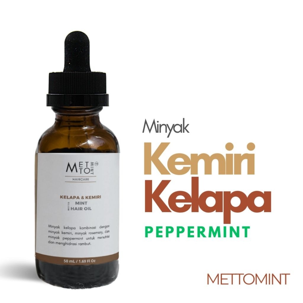 METTOMINT Minyak Kemiri Kelapa Peppermint Penumbuh Rambut Hair Oil