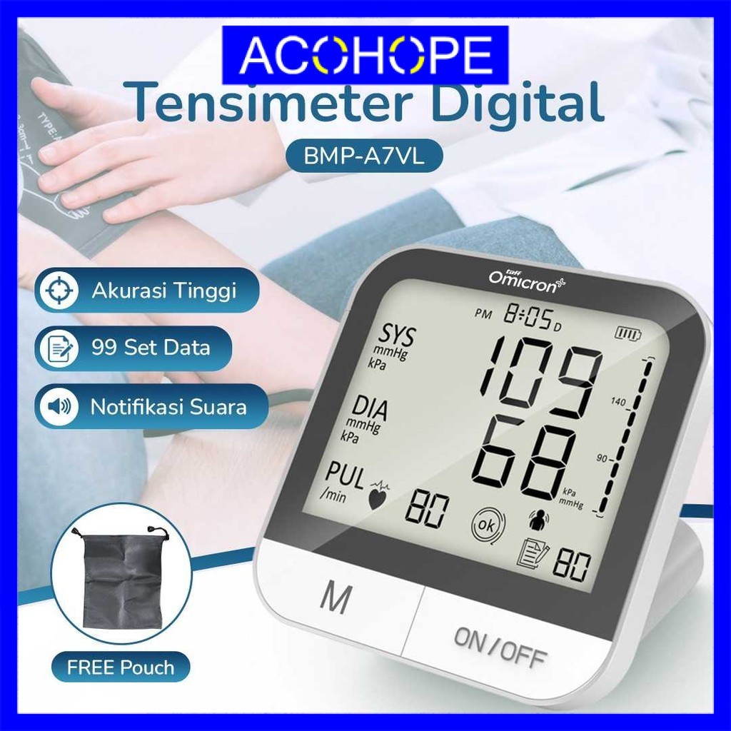 Acohope Tensimeter Digital Pengukur Tekanan Darah English Voice - BMP-A7VL