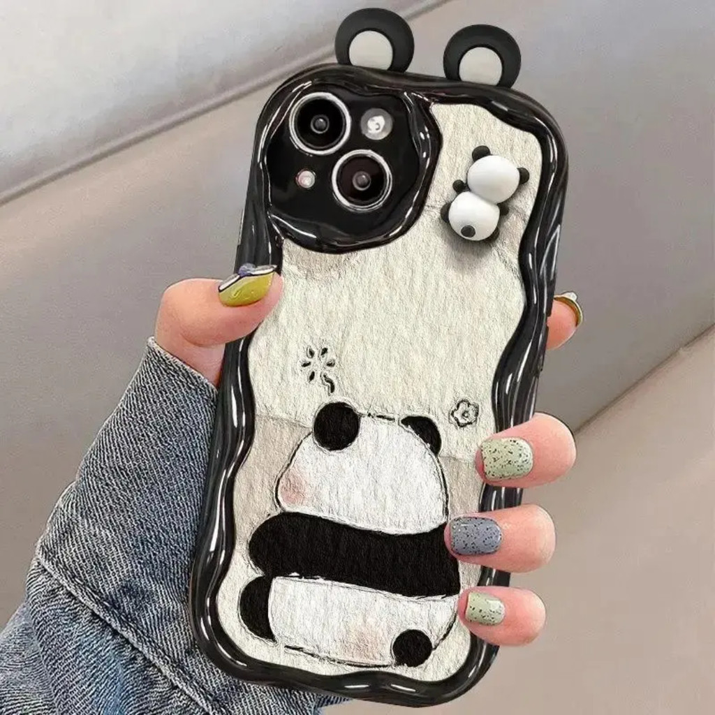 Softcase 3D Cute Oppo A15 4G 5G Silikon Case Casing Karakter Timbul Anti Shock - PANDA