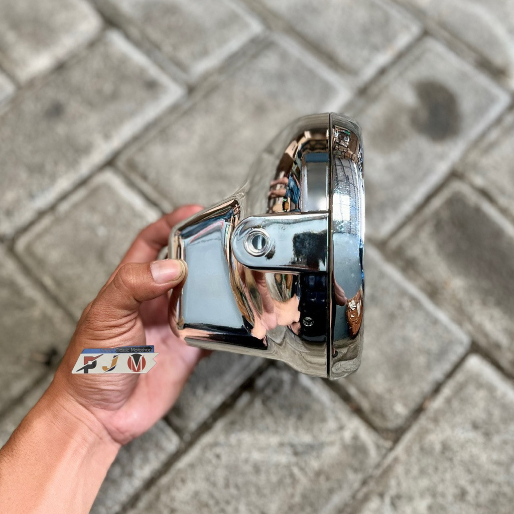 BATOK LAMPU GL 100 Import Chrome Model Kotak Lampu Ring GL 100 CB CB125 ukuran 5.75 inch