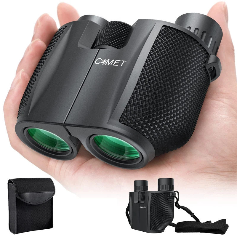 COMET Binoculars 10X25 Long Range Pocket HD Telescope Folding Compact Bak4 Prism Binocular Optical S