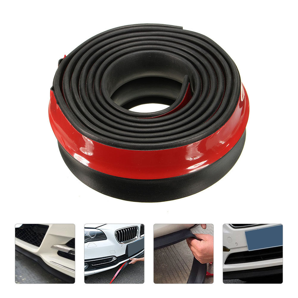 1pc Car Bumper Protector Strip Universal Rubber Trim For Front Rear Bumpers Side Skirts Suv Truck An
