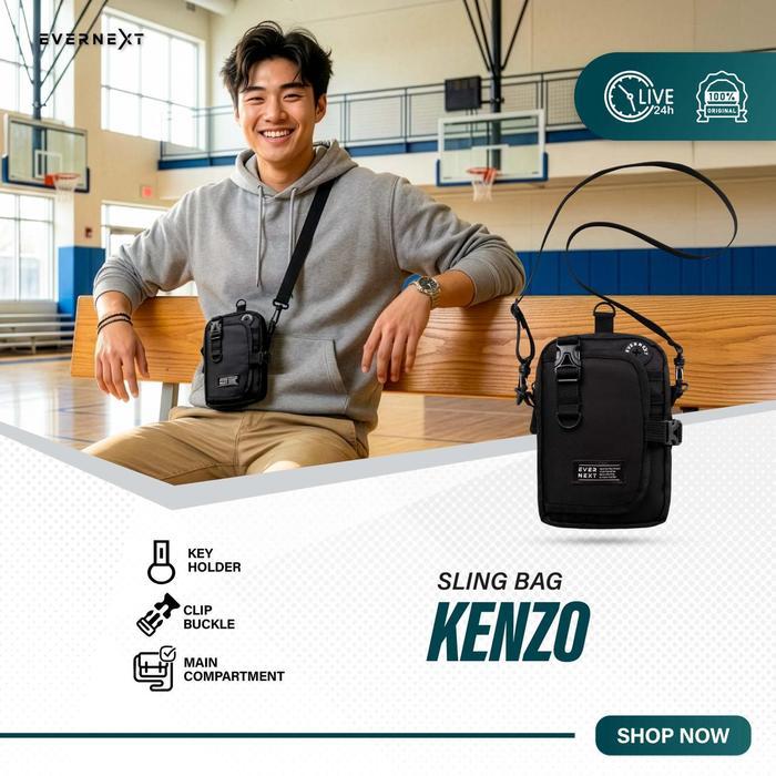 EVERNEXT - Tas Selempang Mini Pria Sling Bag Khenzo Sling Pouch Pria Tas Distro