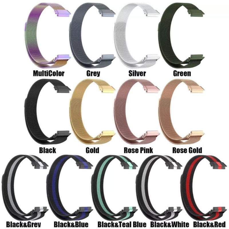STRAP STAINLESS STEEL MILANESE TALI JAM HUAWEI BAND 7 QUICK RELEASE METAL MAGNET LOCK SLIM  WRISTBAN