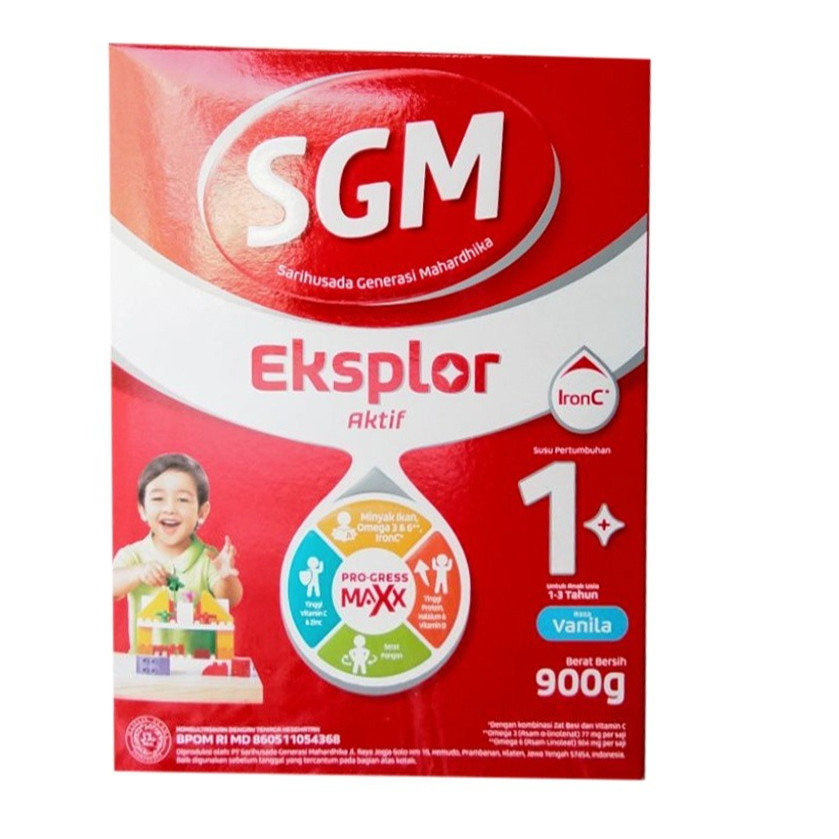SGM Eksplor 1+ Pro-Gressmaxx Susu Pertumbuhan Vanila Box 900 Gram Pusat Grosir