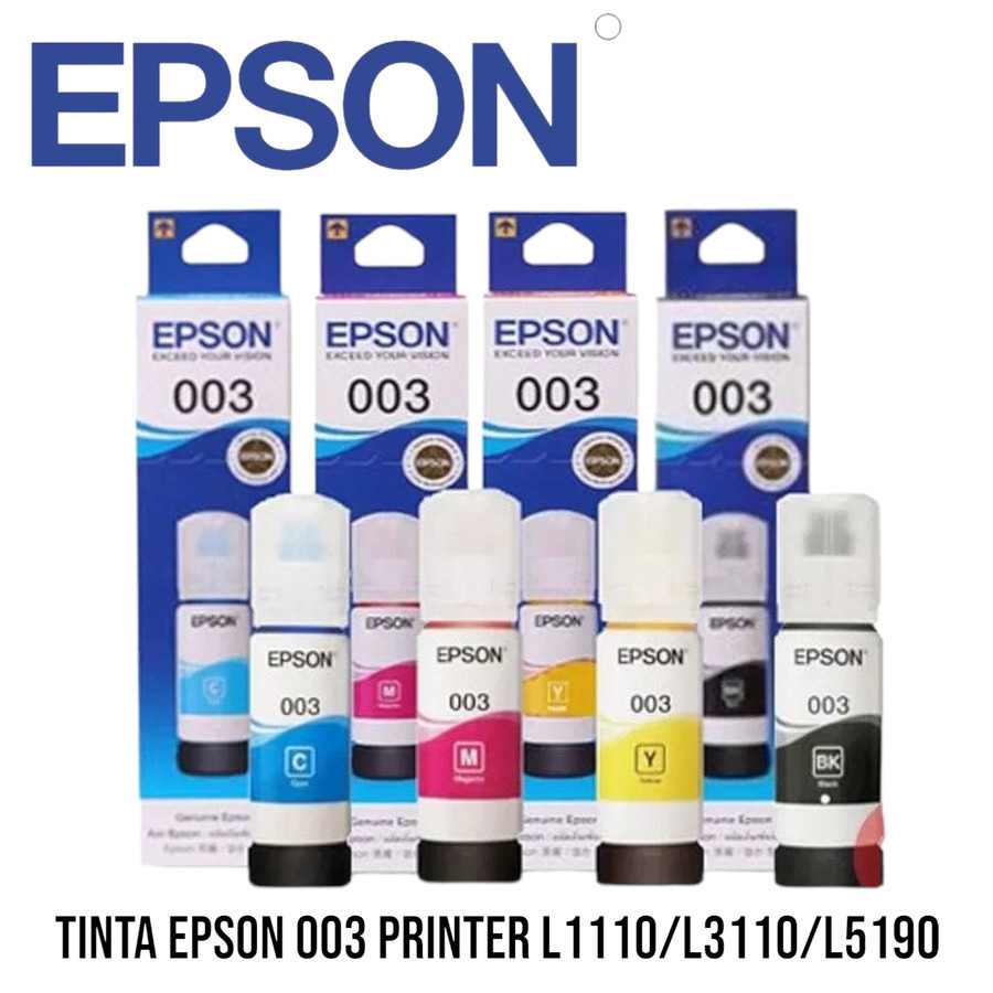 Tinta Printer EPSON 003 Black Hitam Original L3110 L1110 L3150 L5190 L3210