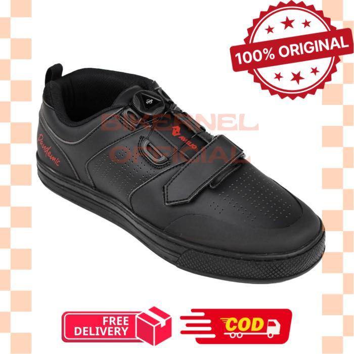 Avelio Shoe Pandemic Edition Sepatu Sepeda Flat Non Cleat Multi Purpose - Hitam, 44 -biker