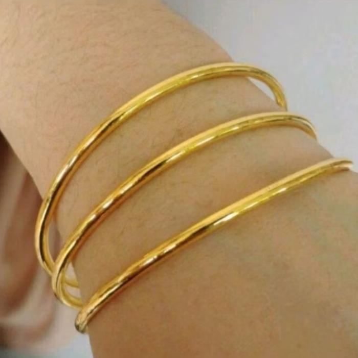Gelang Keroncong Polos 3pcs Emas Muda Asli Berat 5gram Kadar 875 Ada Surat