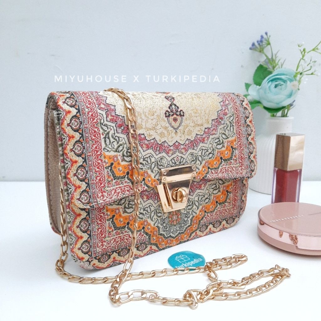 TERLARIS TAS SELEMPANG TURKI Sling Bag Cantik Asli 100% Turkey Souvenir Turki, Haji, Umroh - TURKIPE