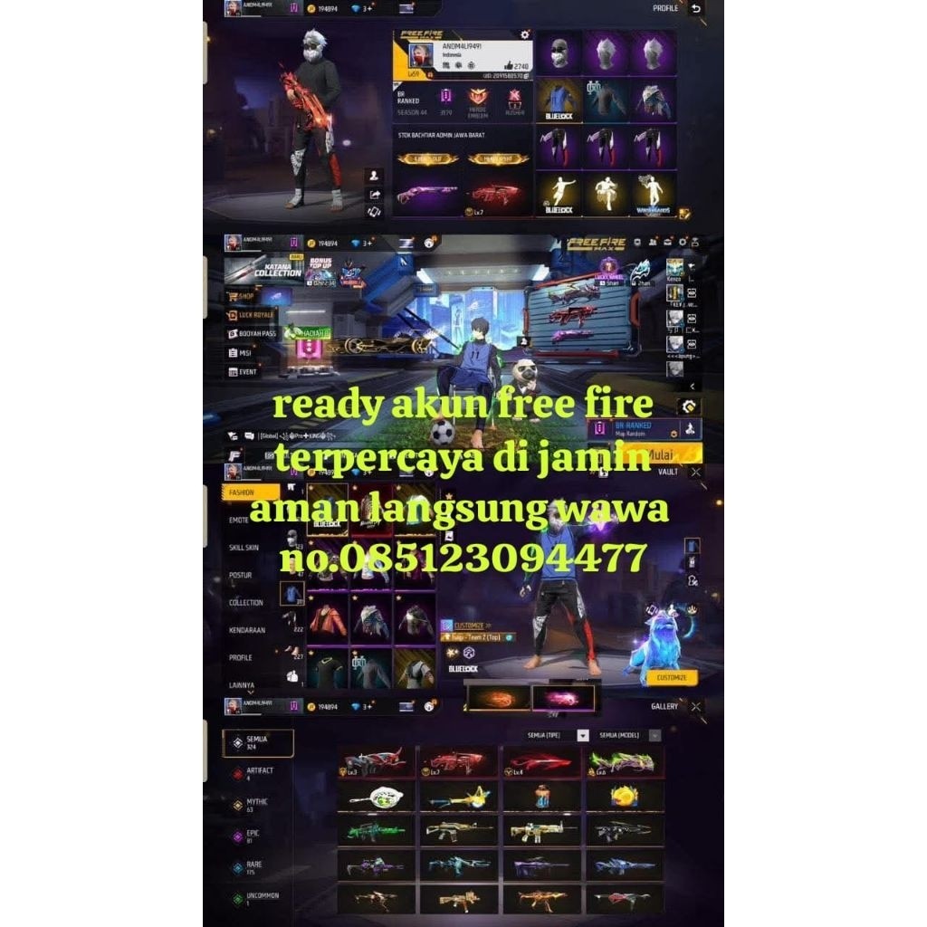 ready akun free fire terpercaya