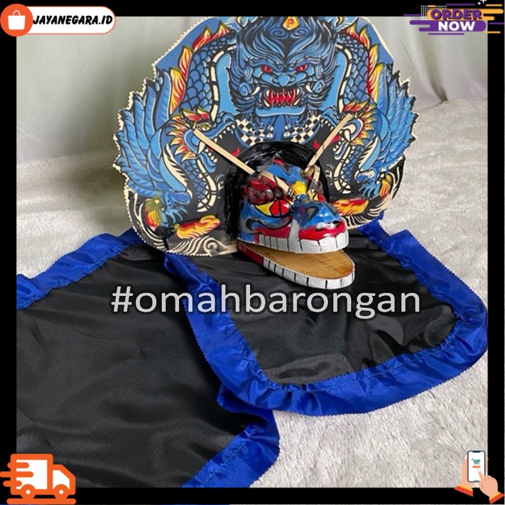 Barongan Devil Biru Spon Ukuran Tanggung Free Kemul Untuk Anak anak