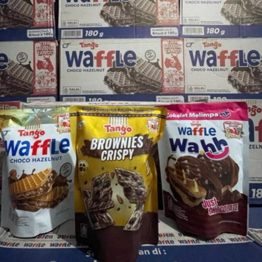 Tango Waffle All Varian Hazelnut Kemasan Pouch Jumbo 180g  Wahh Just Chocolate Brownies Crispy Bronc