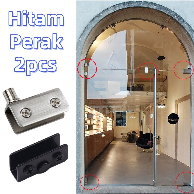 Engsel Kaca Jepit 2pcs Engsel Pintu Kaca Jepit Engsel Pintu Pivot Pivot Hinge Glass Cabinet