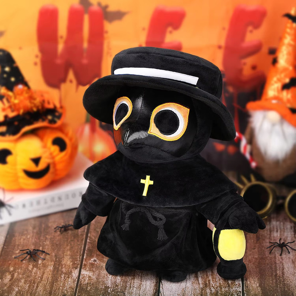Plague Crow Doctor Plush Toys Cute Specter Stuffed Pillow Doll Soft Fluffy Halloween Hugging Cushion