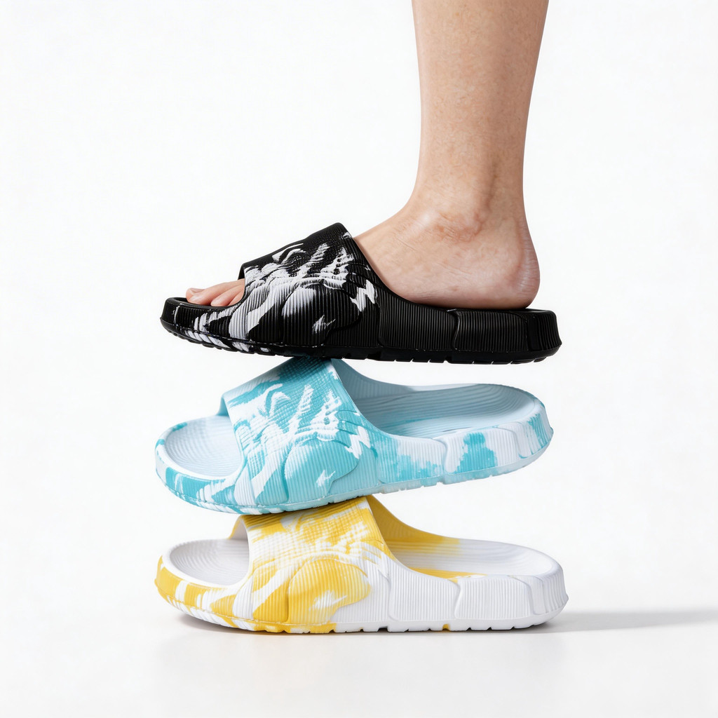 Sandal Selop Wanita Pria Corak Gradasi Relief Mengalir Nyaman Anti Selip Multi Warna