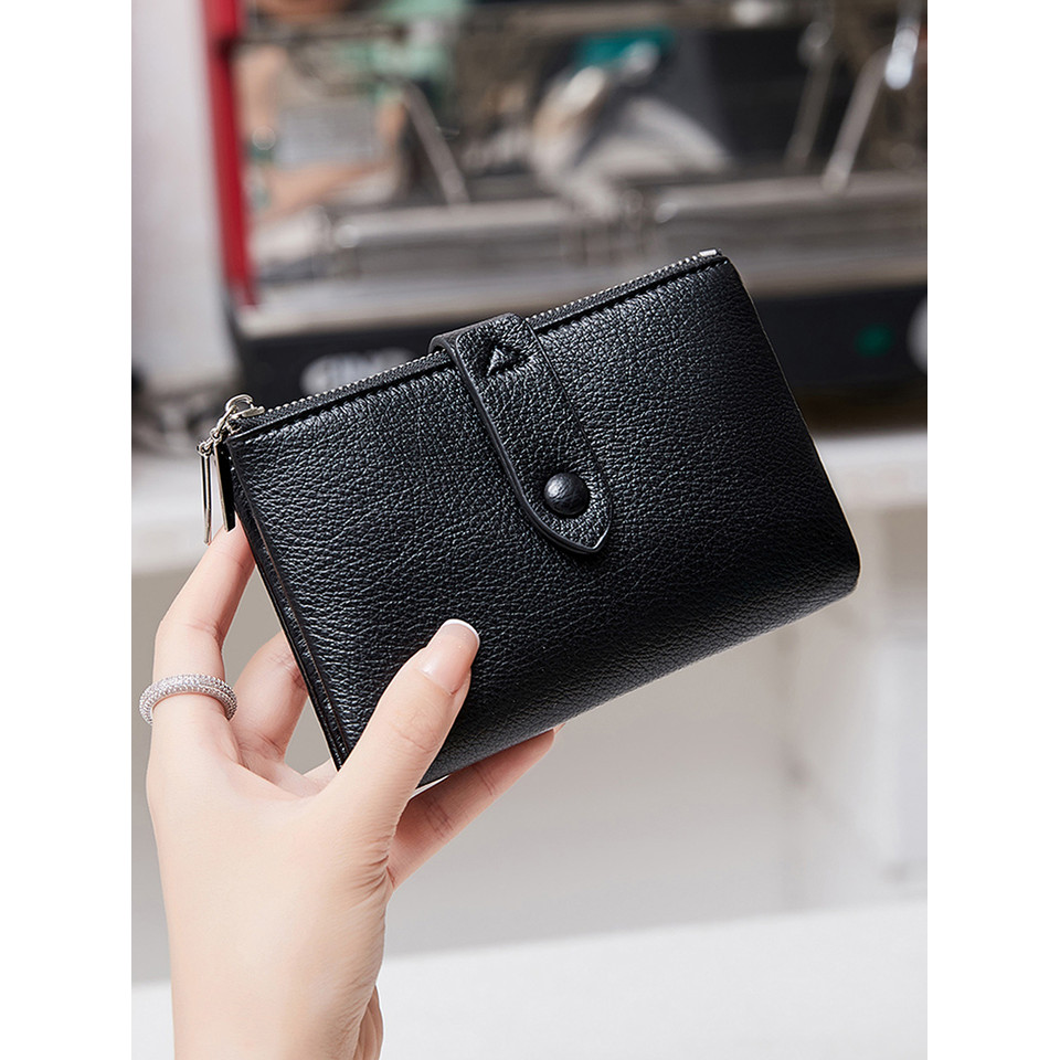 Minimalist Women's Wallet Short Folding Card Bag High QualityPUMulti functional Pocket Business Card