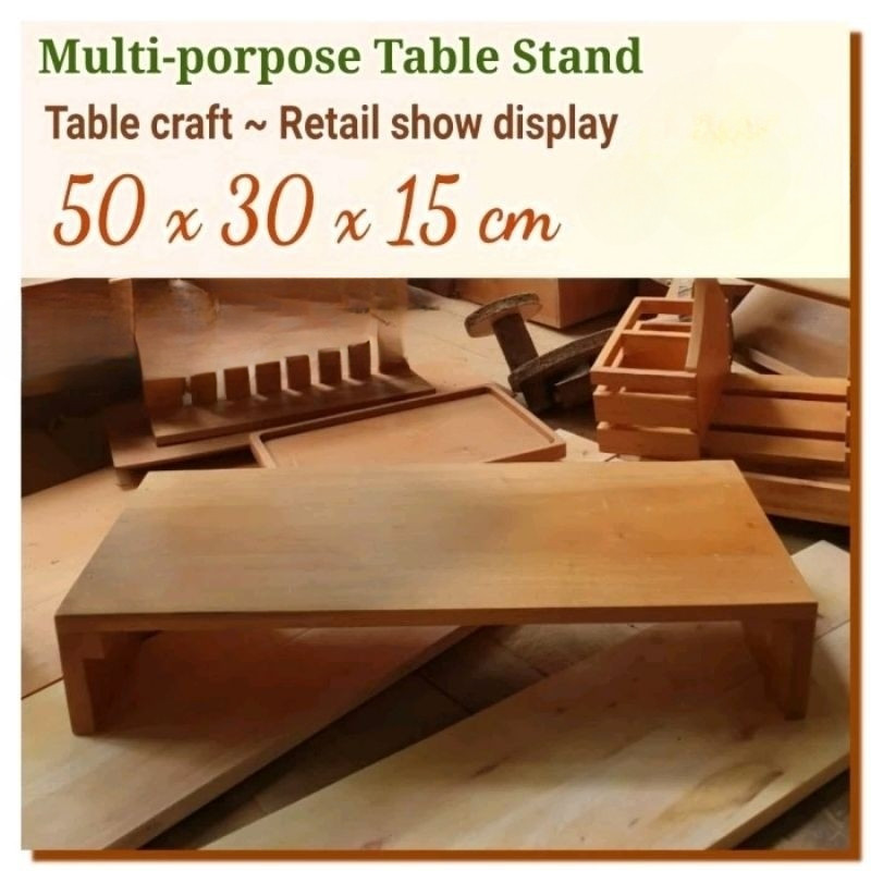 Monitor stand kayu 50x30x15cm meja laptop Monitor table multifungsi