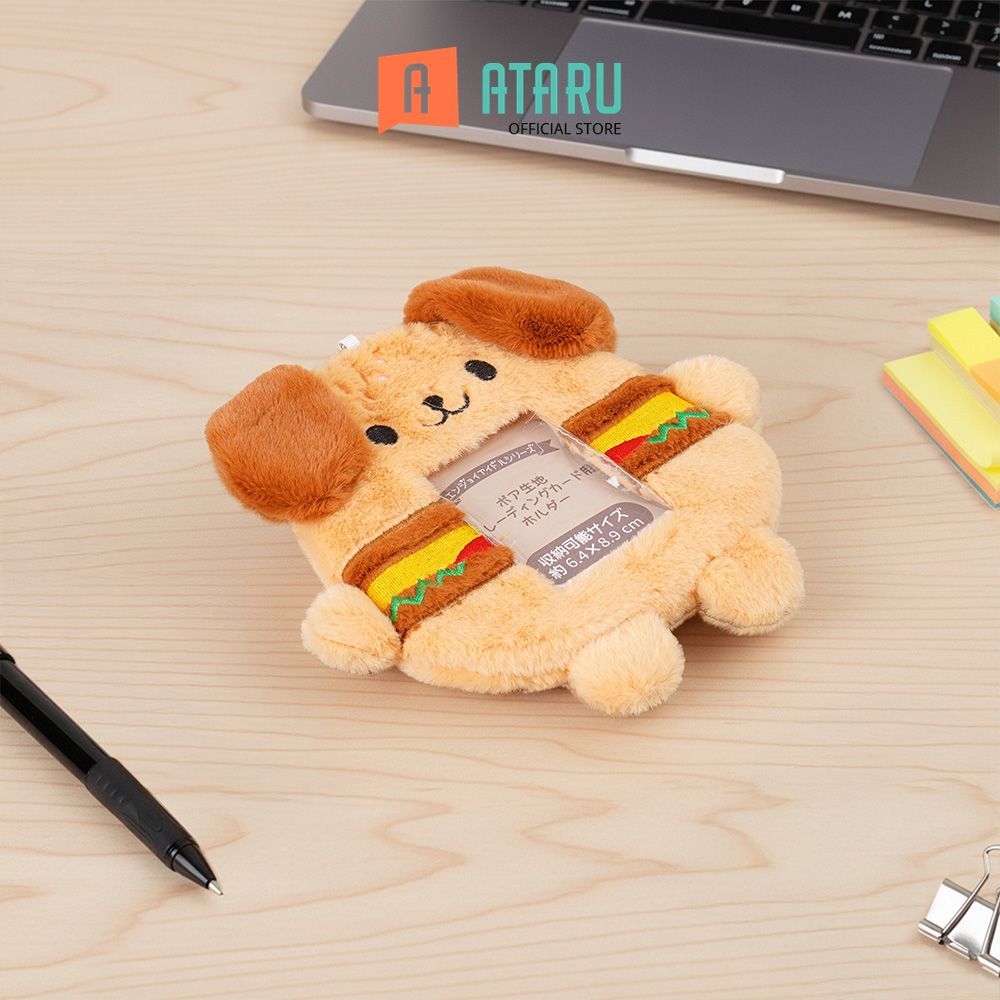 Ataru Id Card Holder Plush Burger - Cokelat Card Holder Tempat Kartu Id Holder Wallet Kartu